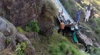 22 killed as Rawalpindi-bound bus falls into ravine in Pakistan Administrative Kashmir.