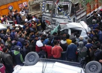 Speedy truck ran over vehicles at Magarkot, two person dead