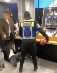 Female customer punched by security guard in popular food outlet