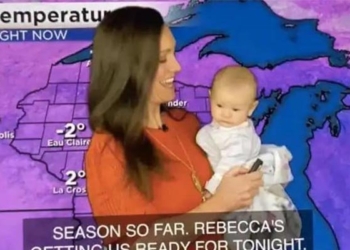Watch: Video of meteorologist mom carrying baby on-air goes viral