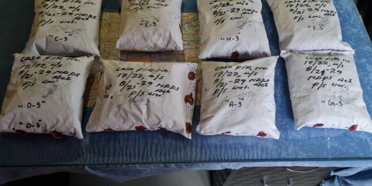 Narco-Militancy module busted in Kashmir, Two persons arrested, Contraband worth Rs.18 crore Seized: Police