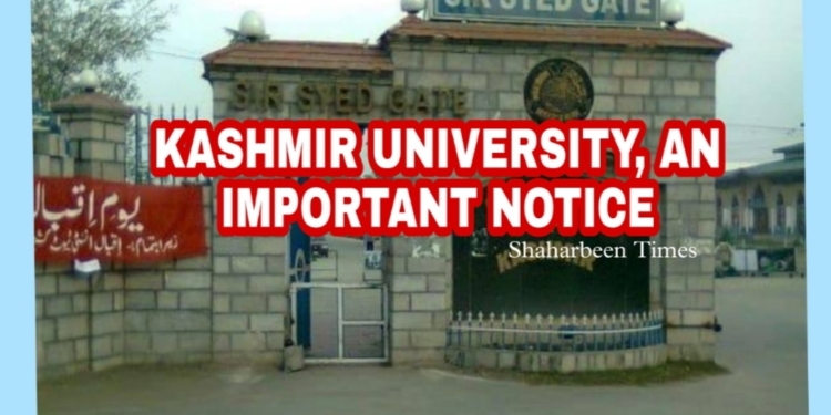 Big Update:Kashmir University makes earnest appeal to parents, students must read And share