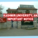 Big Update:Kashmir University makes earnest appeal to parents, students must read And share