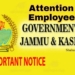 Big Update For Government Employees of Jammu And Kashmir
