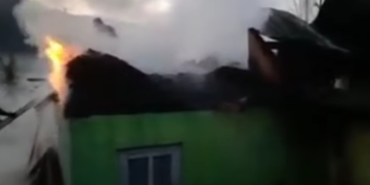 Kashmir: A double Storey Residential house damaged