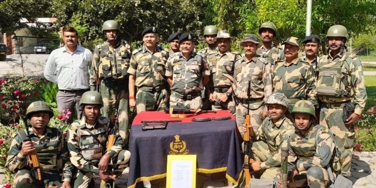 Border Security Forces recovered a huge cache of arms and ammunition in J&K…..