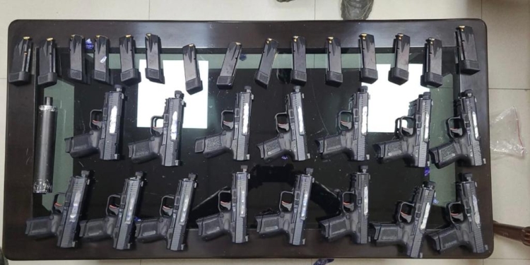 15 pistols along with arms and ammunition recovered in Srinagar