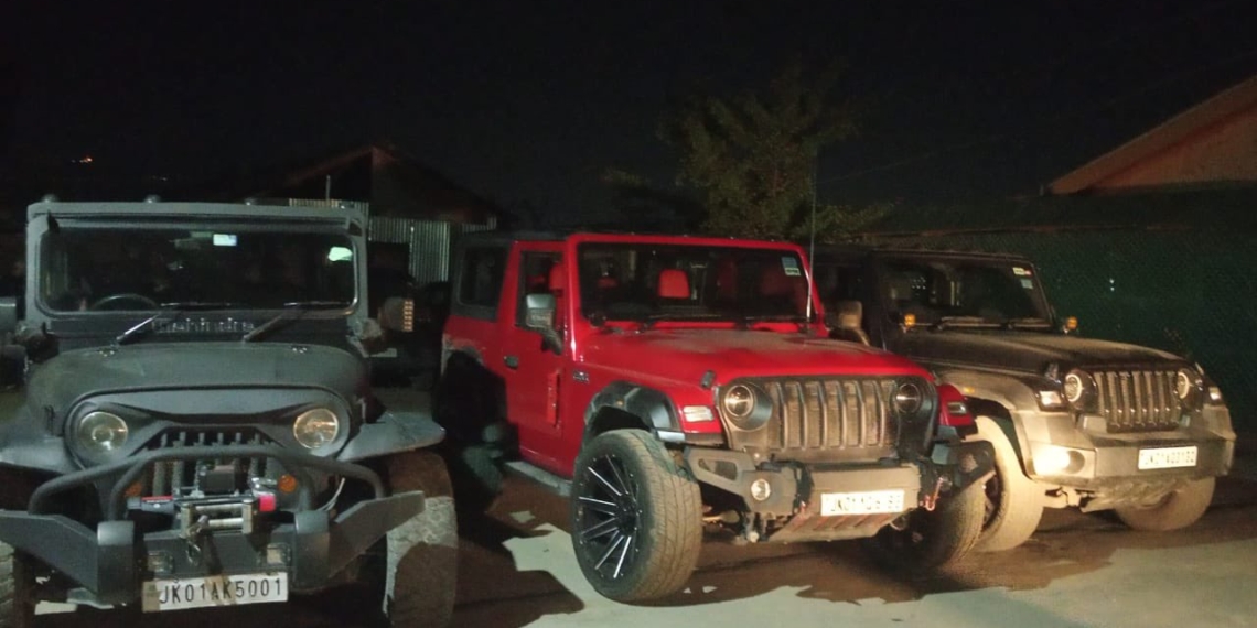 3 Thar Jeeps Seized, 7 Young Boys Including Juveniles Involved In Hooliganism On Dal Lake Foreshore Road