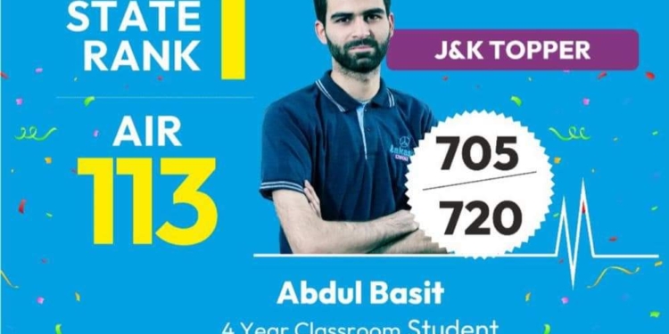 NEET-2023 topper Abdul Basit makes JK proud