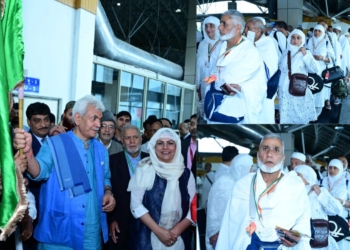 LG Manoj Sinha Flags off J&K’s First Batch of Haj Pilgrims from Srinagar International Airport
