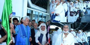 LG Manoj Sinha Flags off J&K’s First Batch of Haj Pilgrims from Srinagar International Airport