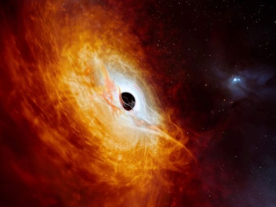 Astronomers find what may be the universe’s brightest object with a black hole devouring a sun a day