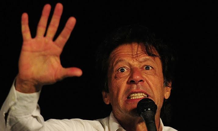 The first wicket of former Pakistani Prime Minister Imran Khan falls