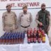 DISTRICT POLICE KISHTWAR RECOVERED HUGE QUANTITY OF ILLICIT LIQUOR FROM KISHTWAR TOWN