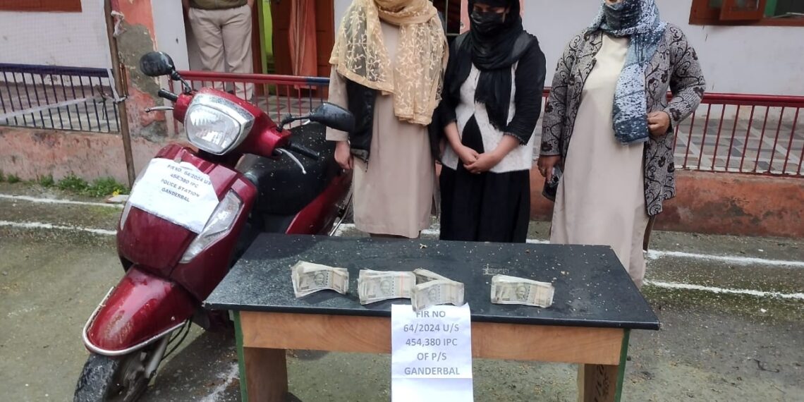THEFT CASE SOLVED BY GANDERBAL POLICE; ACCUSED ARRESTED, CASH & SCOOTY RECOVERED FROM HER POSSESSION SEIZED.