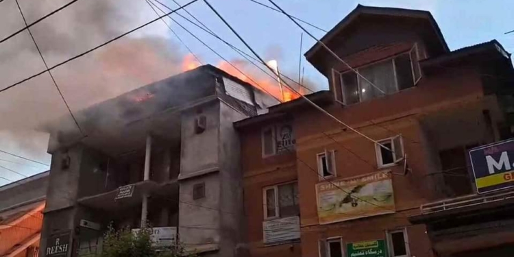 Four structures including two commercial buildings gutted in Raj Bagh inferno