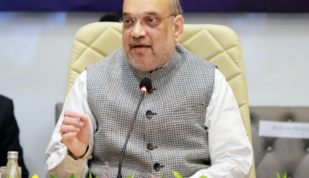 Union Home Minister Amit Shah chairs review meeting on the security situation in Jammu and Kashmir with MHA officials..
