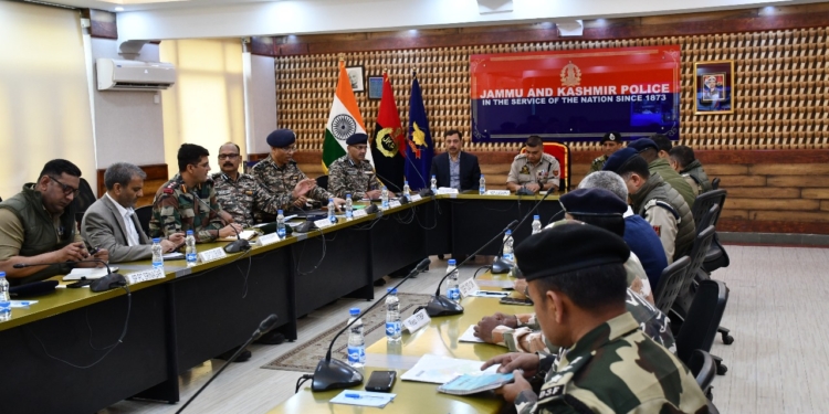 IGP Kashmir Chairs Joint Security Review Meeting at NUnwan Base Camp, Pahalgam