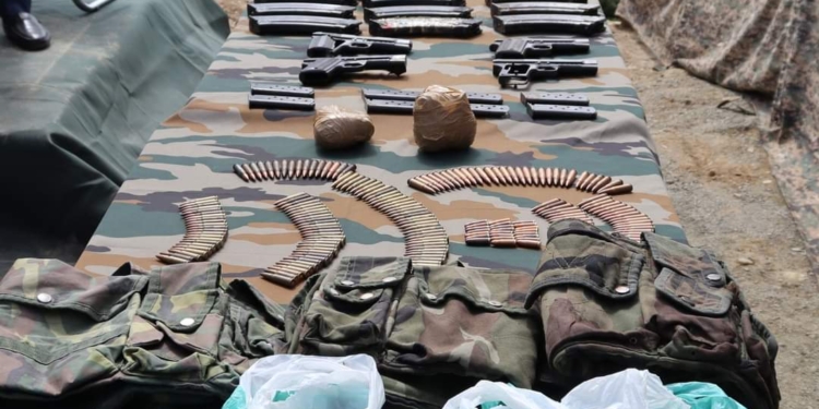 Huge quantity of arms, ammunition recovered from Militants killed during recent infiltration bid in Kupwara:- Army