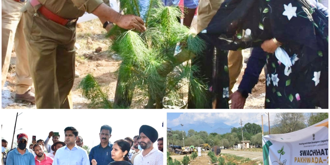 Commissioner Secretary H&UDD Kicks Off Mega Plantation Drive around Municipal Landfill Site Achan as part of Swachhata Pakhwada Campaign