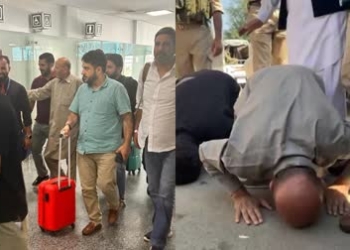 Er Rashid lands in Srinagar after 5 years, bows on road, says ‘My fight much bigger than Omar, Mehbooba