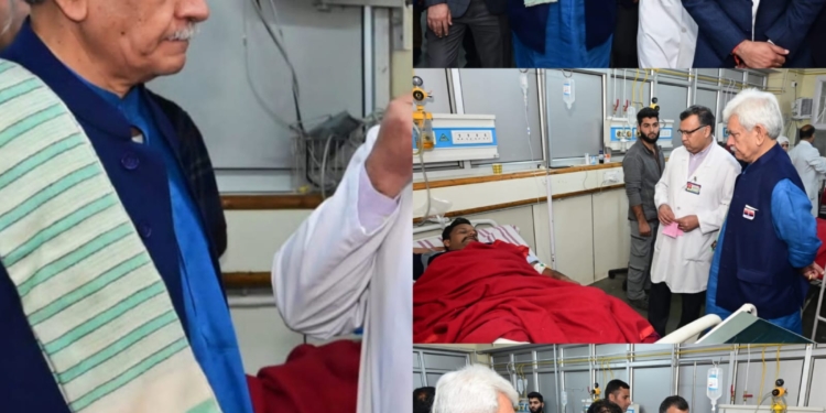 Lt Governor Visited SKIMS Hospital, Inquired About Health of Civilians Injured In Gagangir Terror Attack