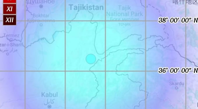 Earthquake in valley
