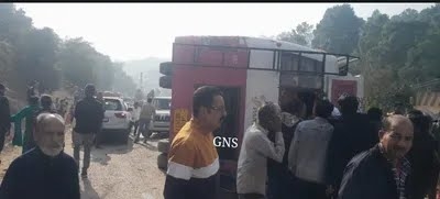 Seven people injured after bus turns turtle in J-K’s Katra
