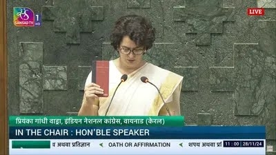 Congress leader Priyanka Gandhi Vadra takes oath as Lok Sabha MP