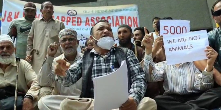 J&K Handicapped Association Holds Protest in Srinagar, Seeks Justice and Inclusion