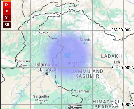 Mild earthquake of magnitude 3.5 recorded in Kupwara