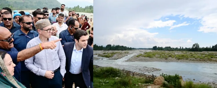 CM Omar visits Kulgam to assess flood damage and oversee restoration efforts following heavy rains in the district