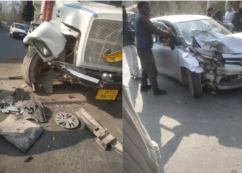 Three Injured in Truck-Car Collision in Zainapora Shopian